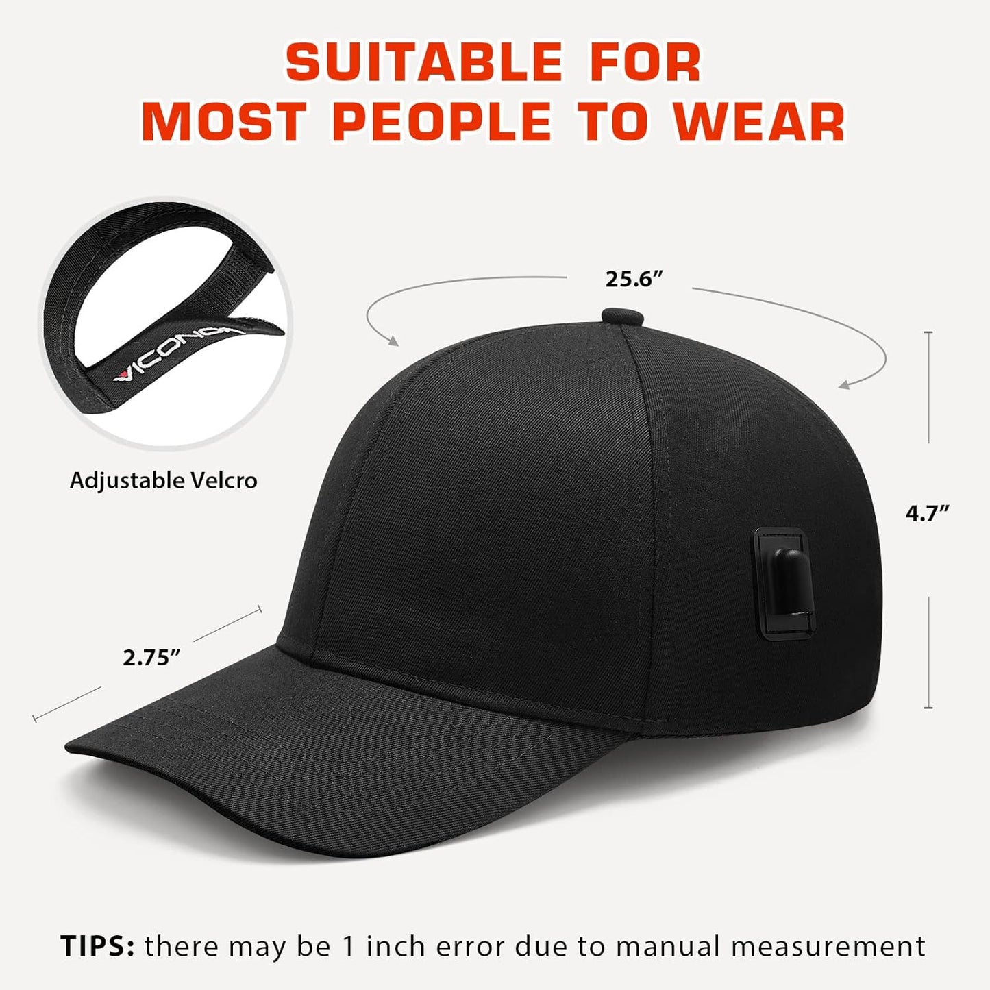 Laser Hair Growth Cap, Red Light Therapy for Hair Growth for Men and Women, Black Cap