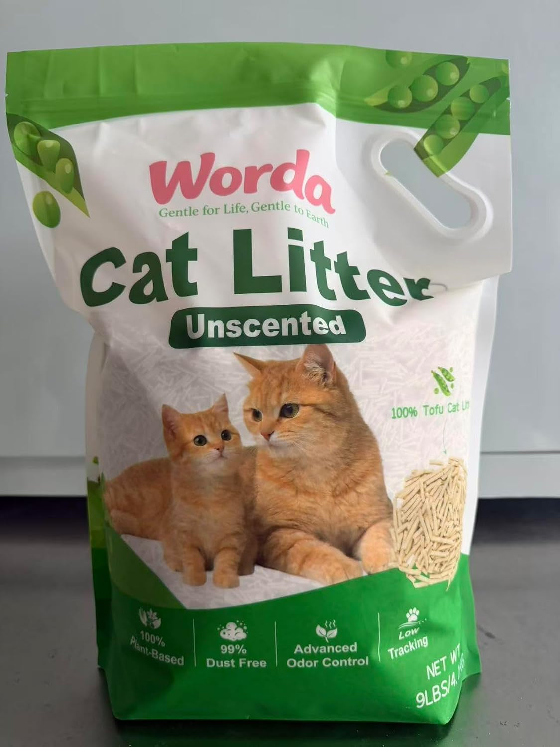 Tofu 100% Natural Plant-Based Cat Litter Unscented Dust-Free and Respiratory Friendly Low Tracking Fast Clumping for Multi-Cat Homes 9LB