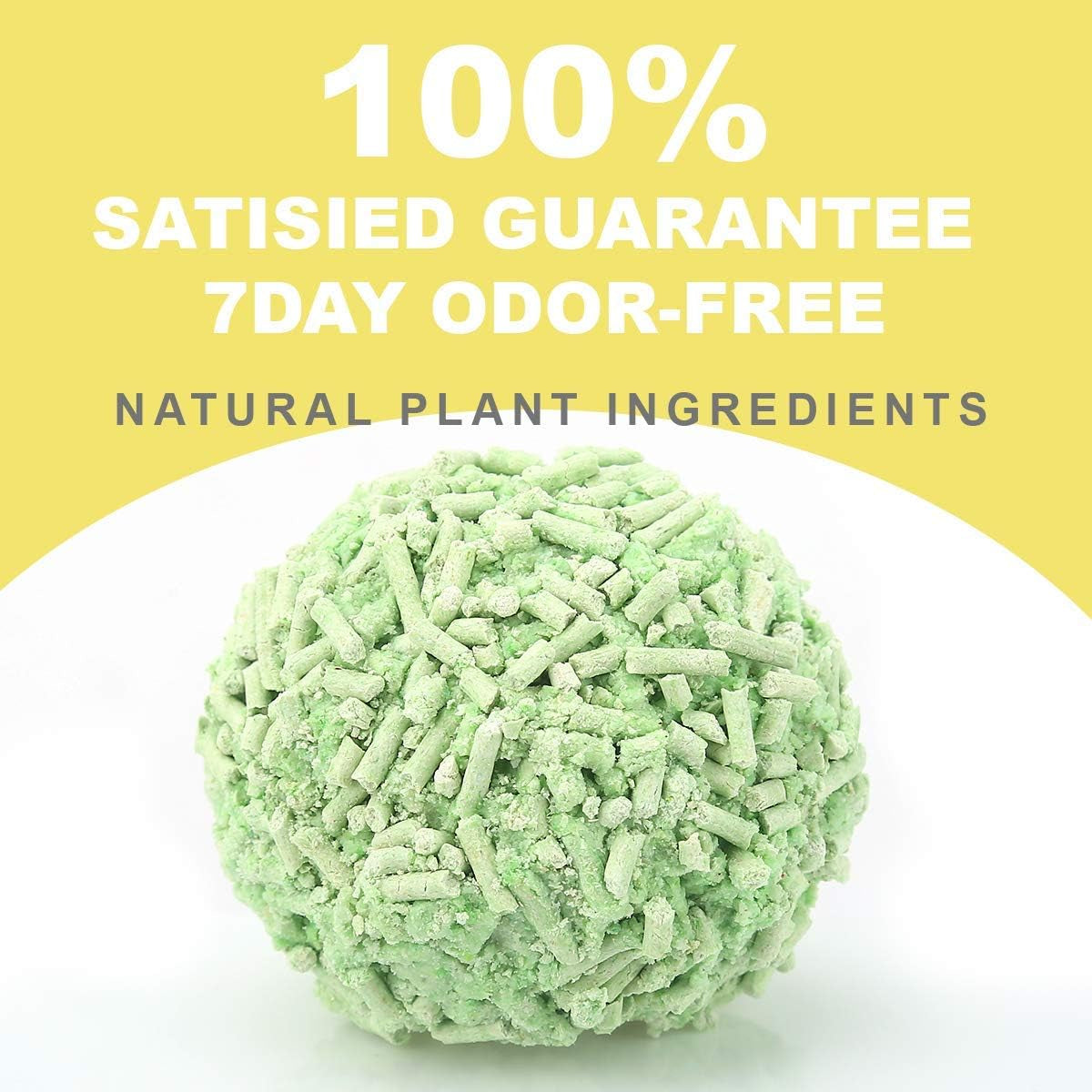 Tofu Cat Litter, Natural Flushable Cat Litter Easy Clumping Kitty Litter Low Tracking Dust Free & Ultra Odor Control Cat Litter (Green Tea)