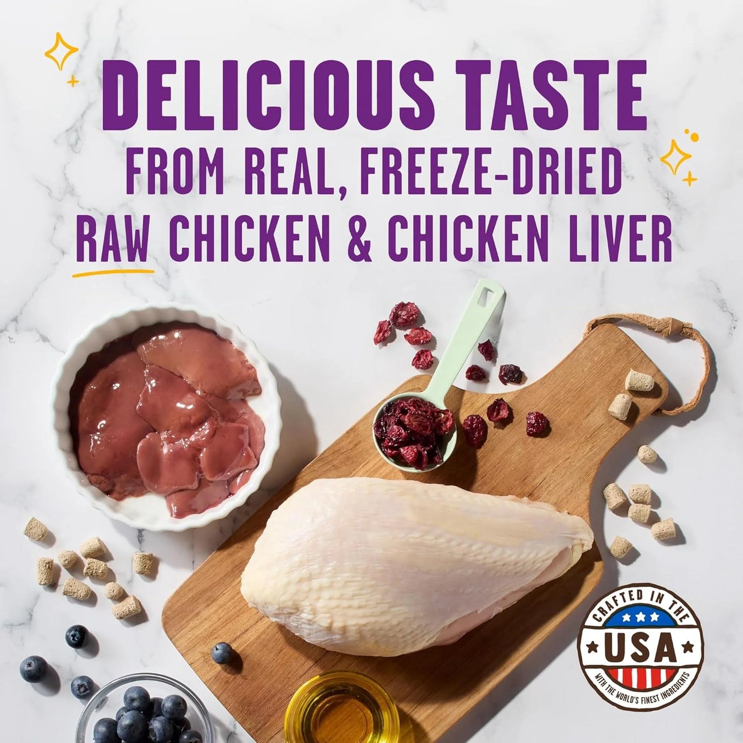 Meowfulls Freeze Dried Cat Treats Chicken & Chicken Liver Recipe - 1.5Oz