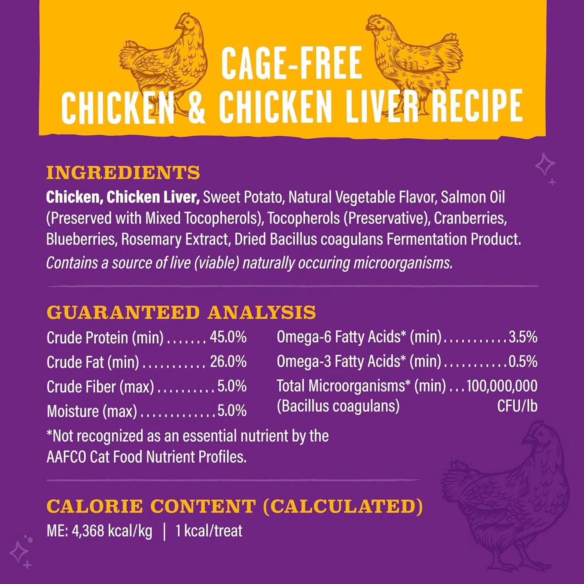 Meowfulls Freeze Dried Cat Treats Chicken & Chicken Liver Recipe - 1.5Oz