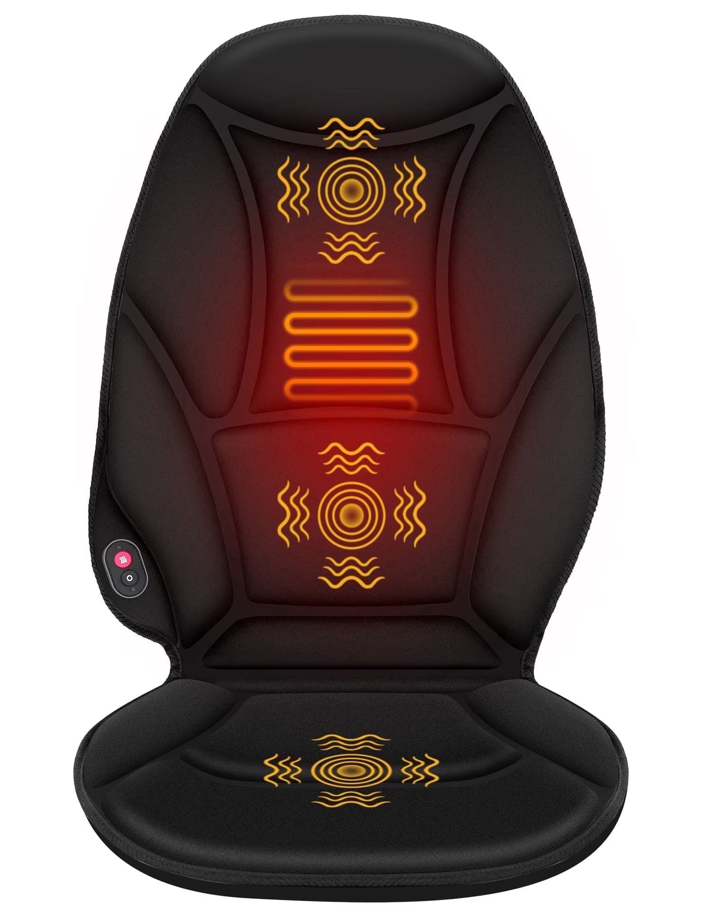 Vibration Seat Cushion Massager with Heat, Back Massager Chair Pad for Home Office Car, Black, Gifts