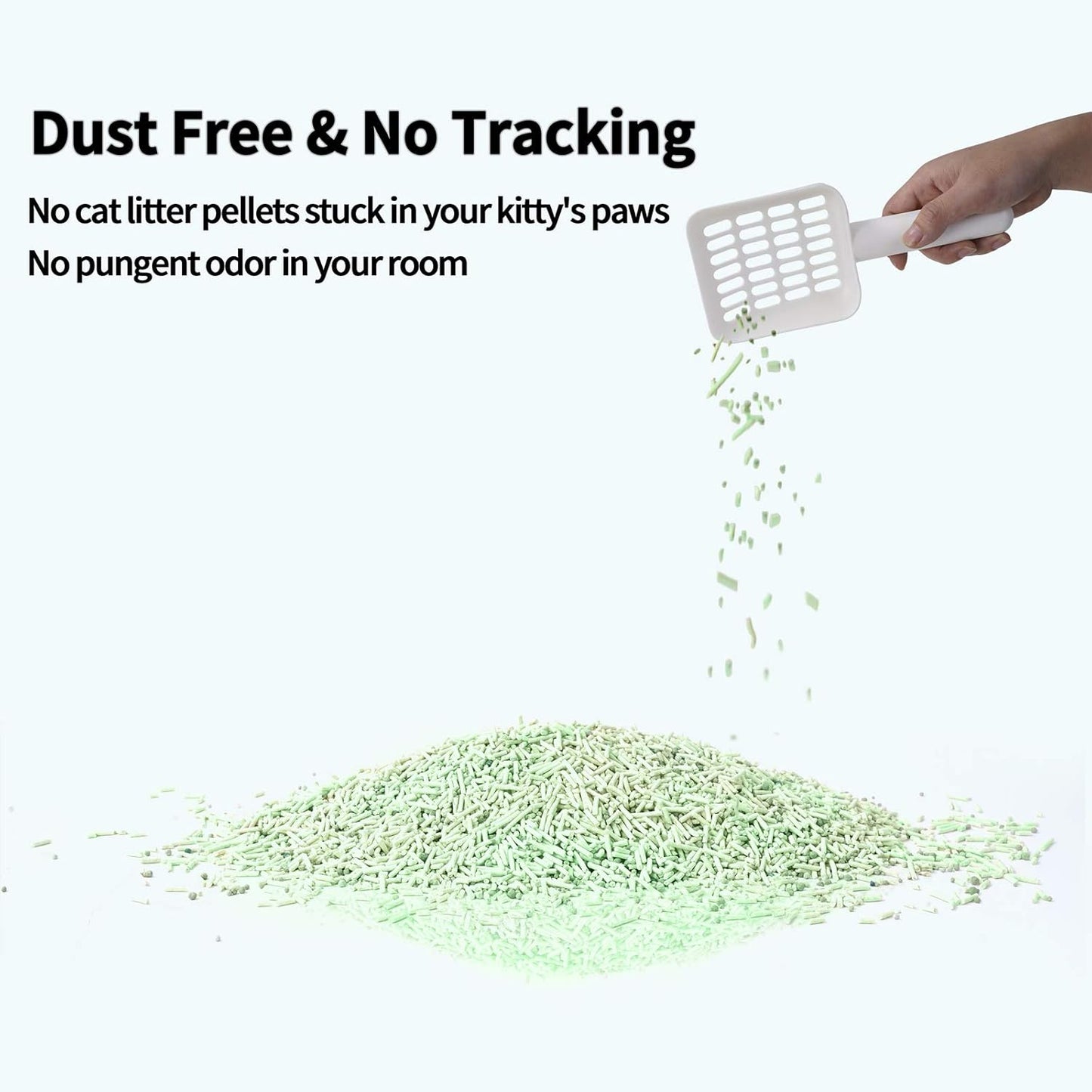 Tofu Cat Litter, Natural Flushable Cat Litter Easy Clumping Kitty Litter Low Tracking Dust Free & Ultra Odor Control Cat Litter (Green Tea)