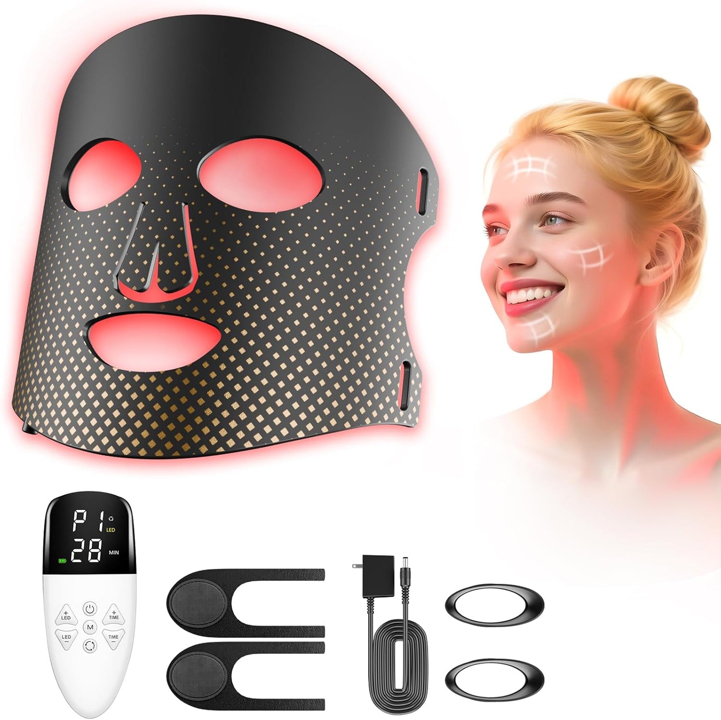 Red Light Therapy for Face Red Light Mask Infrared LED Mask Light 660Nm & 850Nm near Infrared Light Therapy Valentines Day Gifts for Her