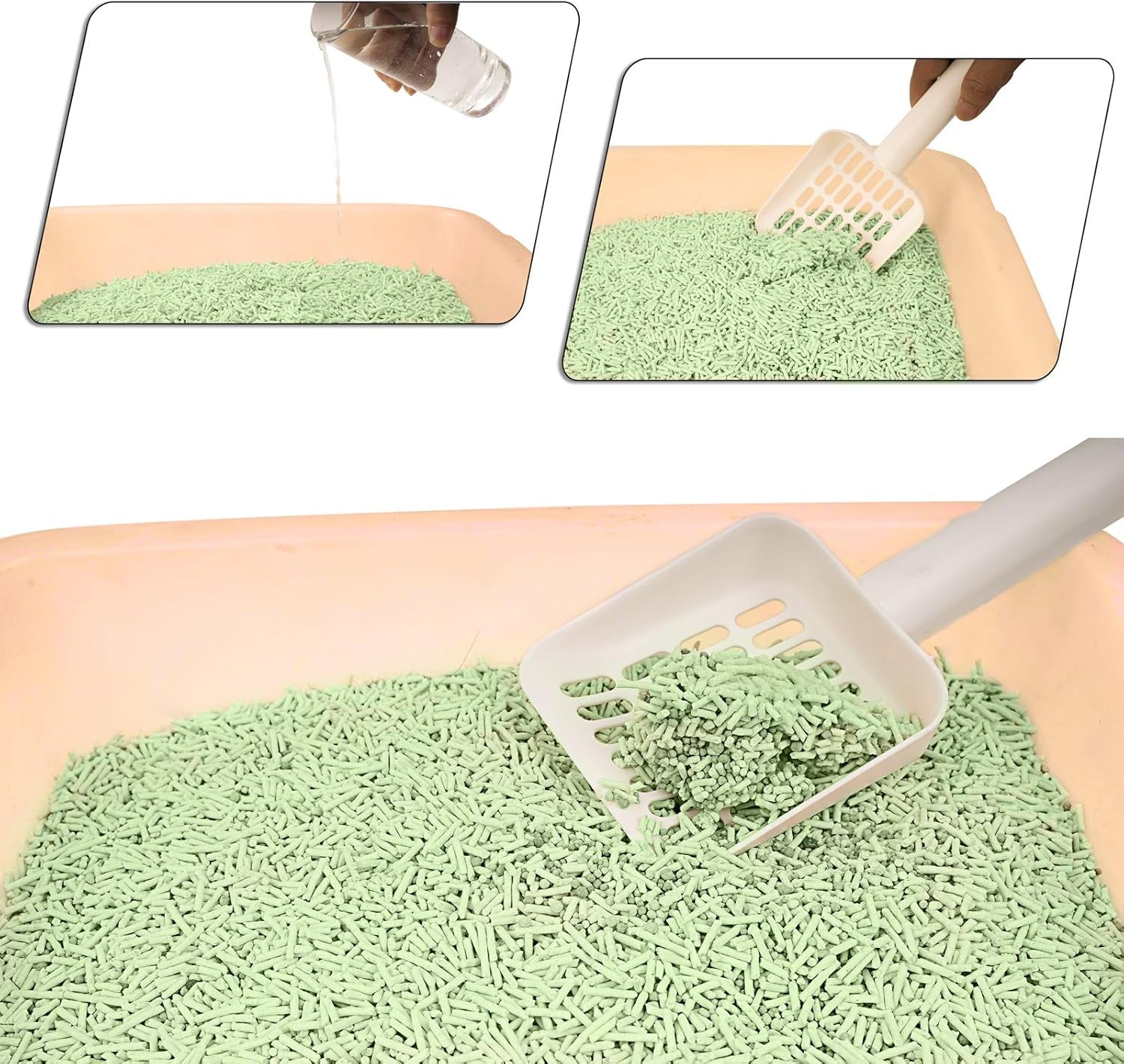 Tofu Cat Litter, Natural Flushable Cat Litter Easy Clumping Kitty Litter Low Tracking Dust Free & Ultra Odor Control Cat Litter (Green Tea)